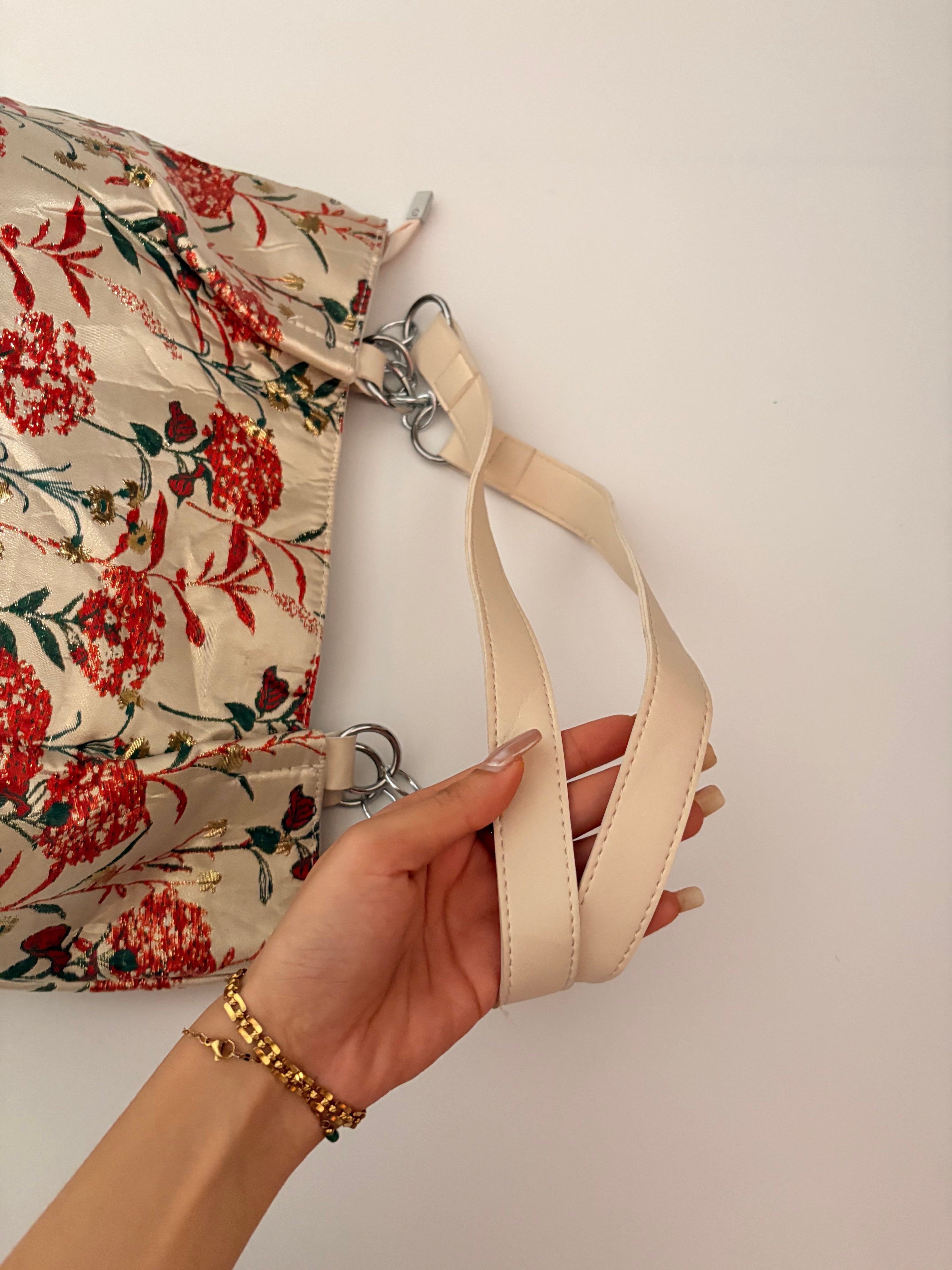 floral canvas tote