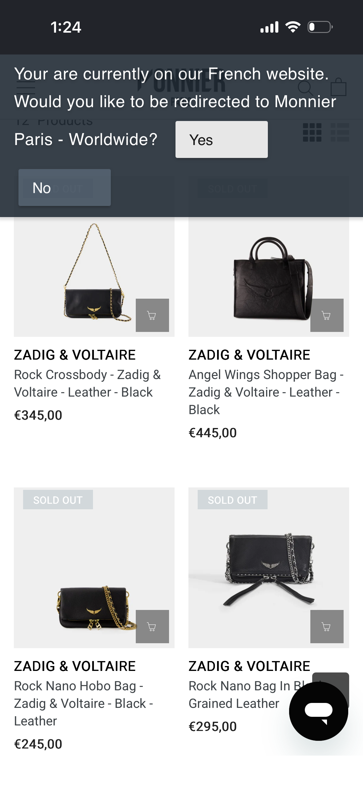 ZADIG&VOLTAIRE rock leather bag
