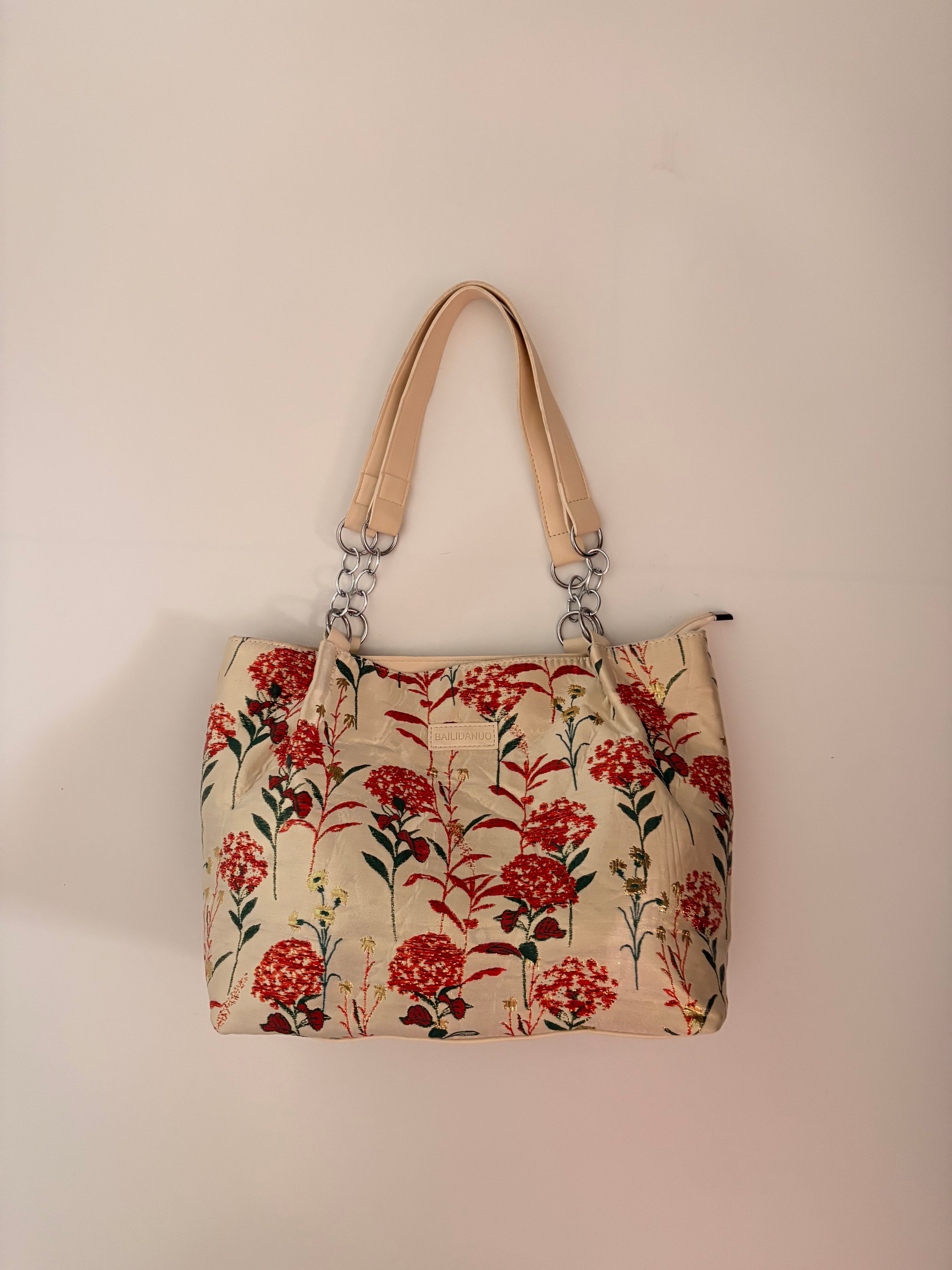 floral canvas tote