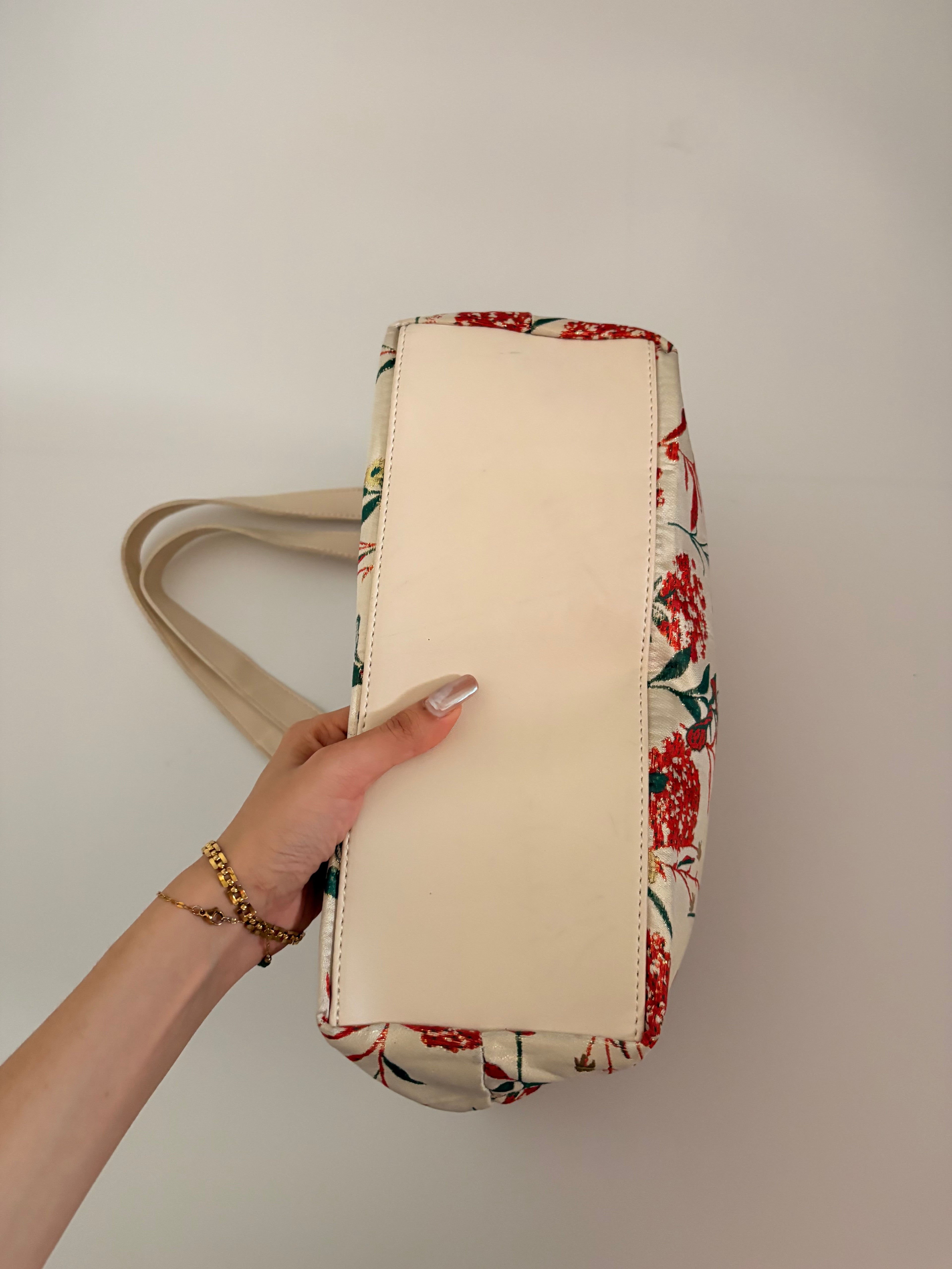 floral canvas tote