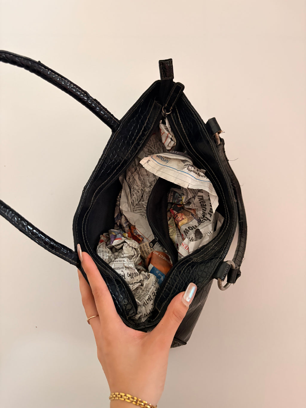 croc embossed bag