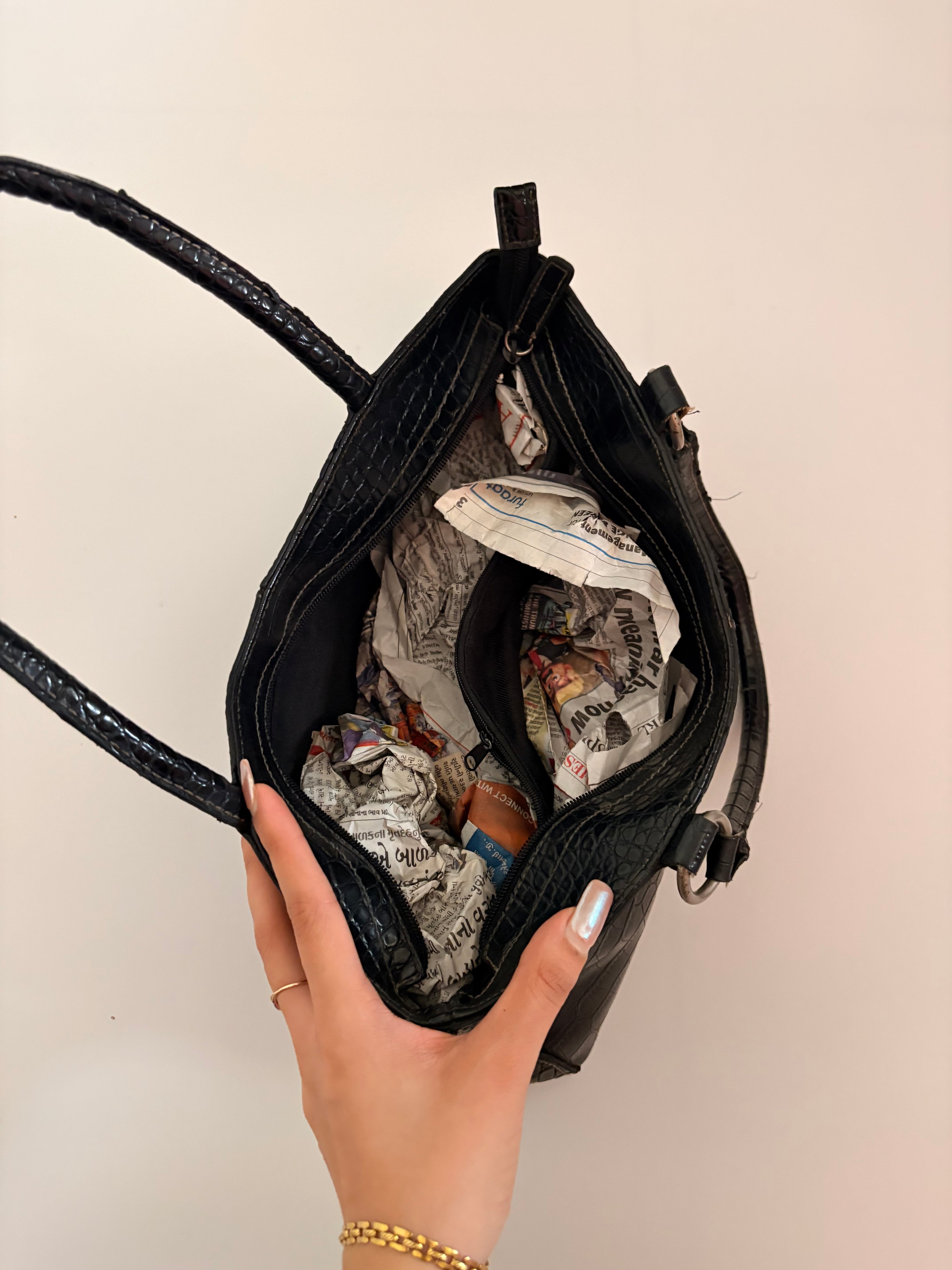 croc embossed bag