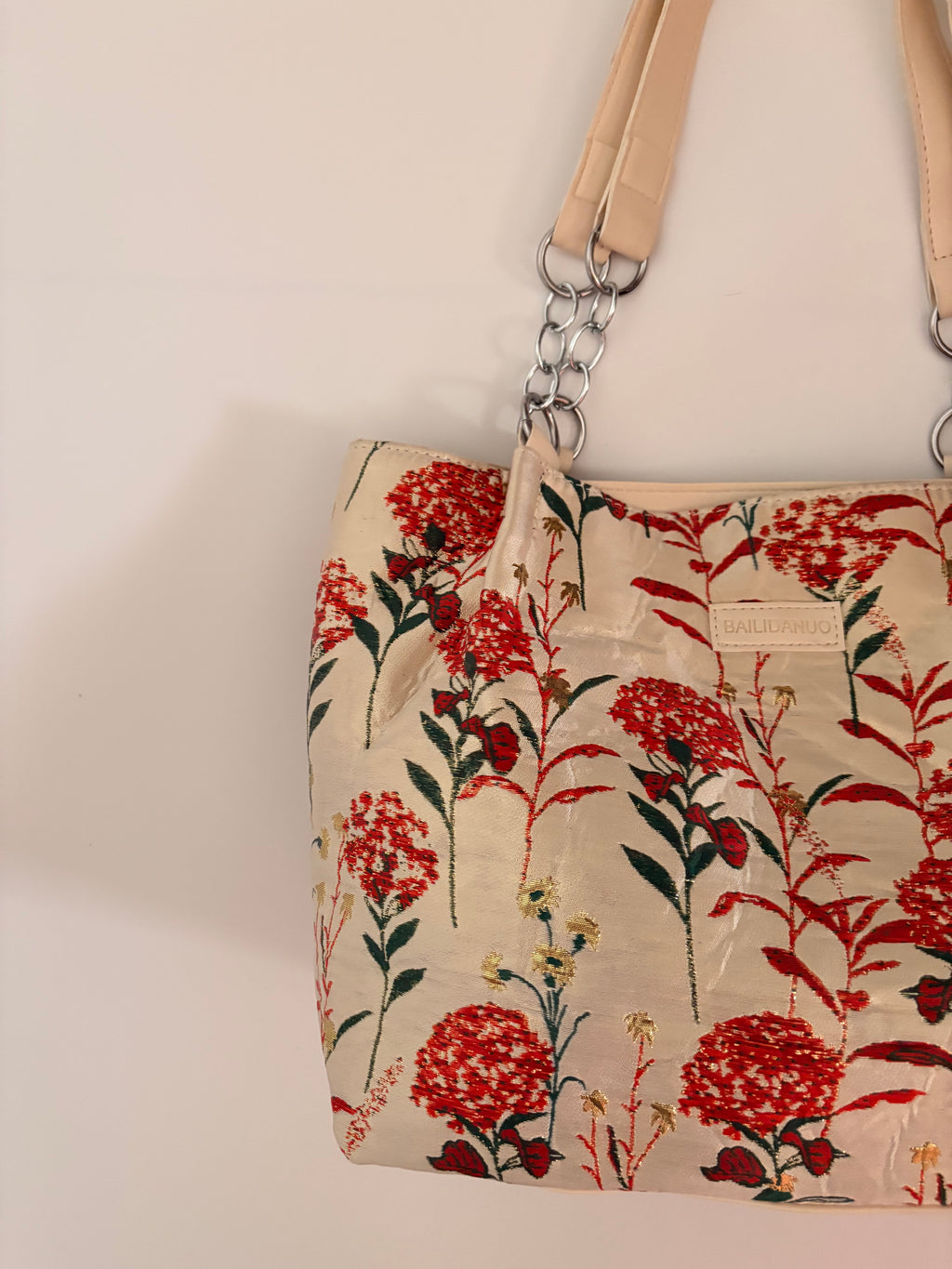 floral canvas tote