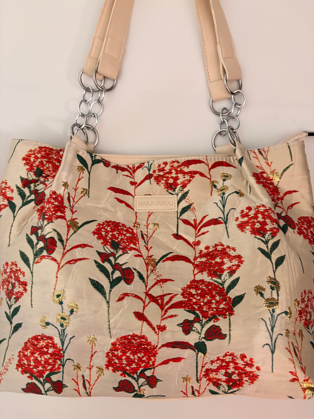 floral canvas tote