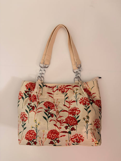 floral canvas tote